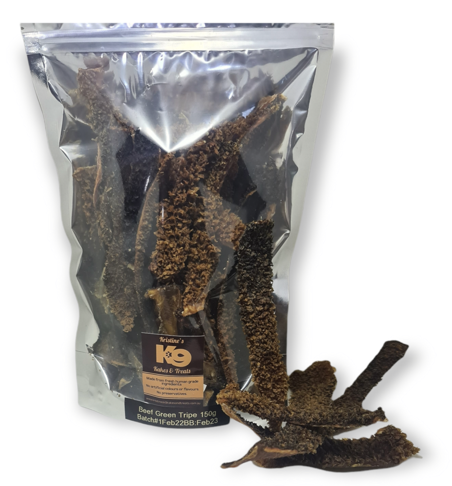 Beef Tripe strips - green, unprocessed